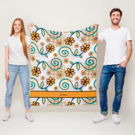 Cosy Fall Floral Personalisiert Name Fleecedecke