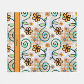 Cosy Fall Floral Personalisiert Name Fleecedecke (Vorderseite (Horizontal))