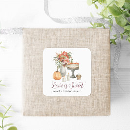 Cosy Fall Pumpkin "Liebe ist süß" Quadratischer Aufkleber
