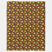 Cosy Fall Season Pumpkin Pattern auf Brown Fleecedecke (Vorderseite)