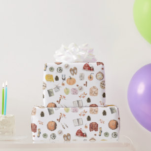 Cosy Fall Sweaters Barn Pumpkin Herbst Geschenkpapier