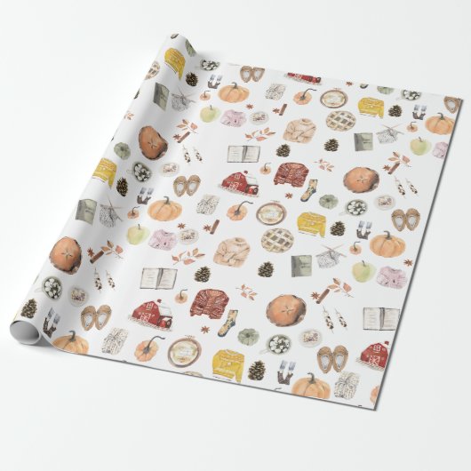 Cosy Fall Sweaters Barn Pumpkin Herbst Geschenkpapier (Ungerollt)