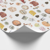 Cosy Fall Sweaters Barn Pumpkin Herbst Geschenkpapier (Ecke)