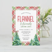 Cosy Flannel and Friends Christmas Party Einladung (Stehend Vorderseite)