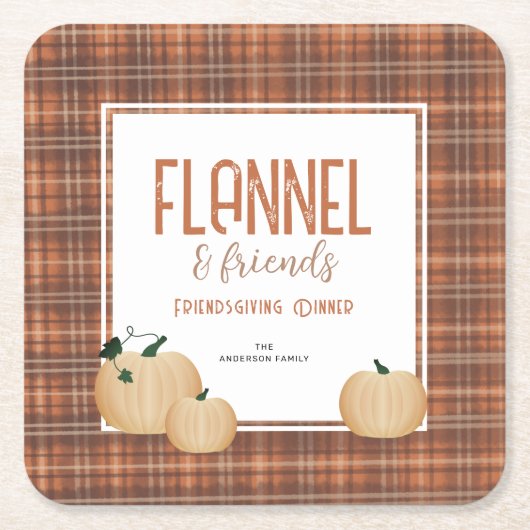 Cosy Flannel and Friendsgiving dinner Rechteckiger Pappuntersetzer (Vorderseite)