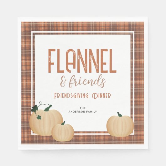Cosy Flannel and Friendsgiving dinner Serviette (Vorderseite)