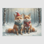 Cosy Fox Couple - Decoupage - Seidenpapier (Vorderseite)