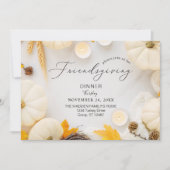 Cosy Friendsgiving Erntedank Pumpkin Dinner Einladung (Vorderseite)