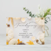 Cosy Friendsgiving Erntedank Pumpkin Dinner Einladung (Stehend Vorderseite)