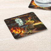 Cosy Frog Rechteckiger Pappuntersetzer (angewinkelt)