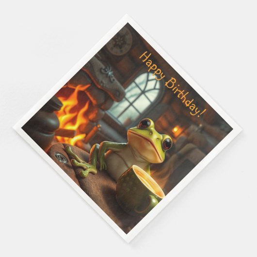 Cosy Frog Serviette (Ecke)