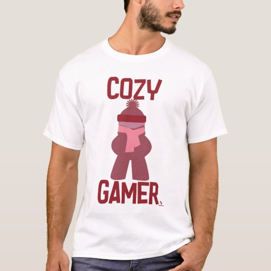 Cosy Gamer Fun Boardgame Meeple Slogan T-Shirt (Vorderseite)