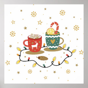 Cosy Gold Weihnachtskaffee Cococoa Poster