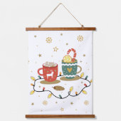 Cosy Gold Weihnachtskaffee Cococoa Wandteppich Mit Holzrahmen (Vorderseite)