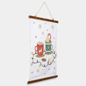 Cosy Gold Weihnachtskaffee Cococoa Wandteppich Mit Holzrahmen (Gewinkelt)