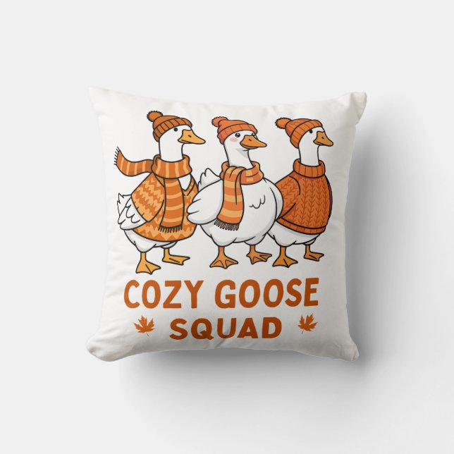 Cosy Goose Squad Herbst Kissen (Vorderseite)