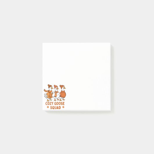 Cosy Goose Squad Herbst Post-it Klebezettel (Vorderseite)