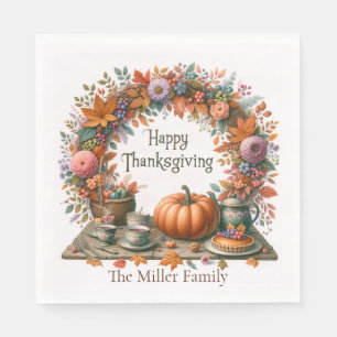 Cosy Happy Thanksgiving Tee Party, Pumpkin Pie Serviette