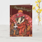 Cosy Herbst Badcard Karte (Gelbe Blume)