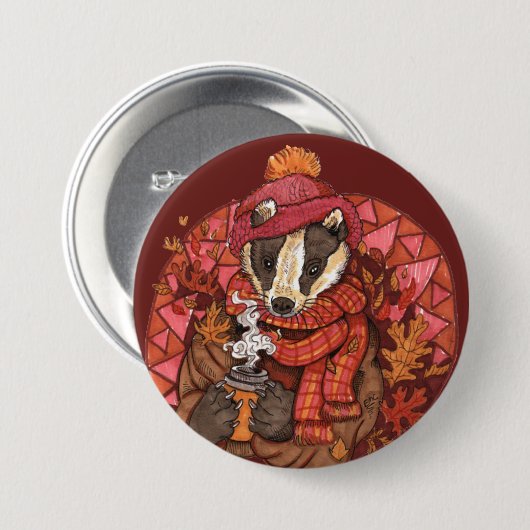Cosy Herbst Badge Art Button (Vorne & Hinten)