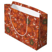 Cosy Herbst Geschenktasche Große Geschenktüte (Rückseite Schrägansicht)