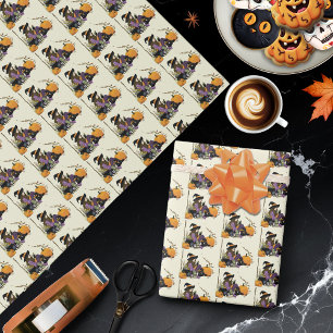 Cosy Hexe Vibes Halloween Pumpkins Lila Geschenkpapier