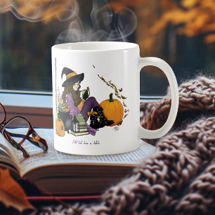 Cosy Hexe Vibes Halloween Pumpkins Lila Kaffeetasse