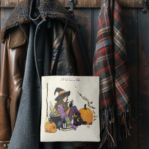 Cosy Hexe Vibes Halloween Pumpkins Lila Tasche