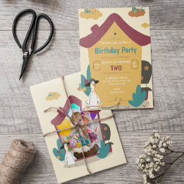 Cosy House Kindergeburtstag Party Foto Einladung