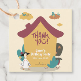 Cosy House Kindergeburtstag Party Geschenkanhänger