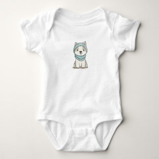 Cosy Husky Illustration - kundenspezifisch geschni Baby Strampler