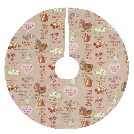 Cosy Hygge The Sound of Music Boho Weihnachten Polyester Weihnachtsbaumdecke (Vorderseite)