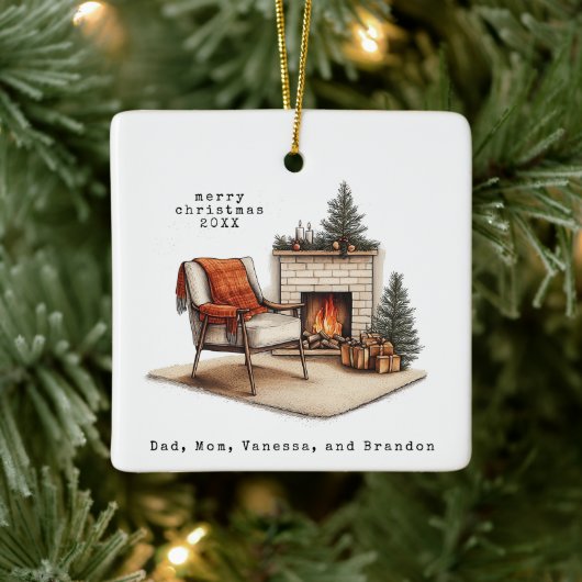 Cosy Hygge Weihnachtsschrift Keramikornament (Baum)