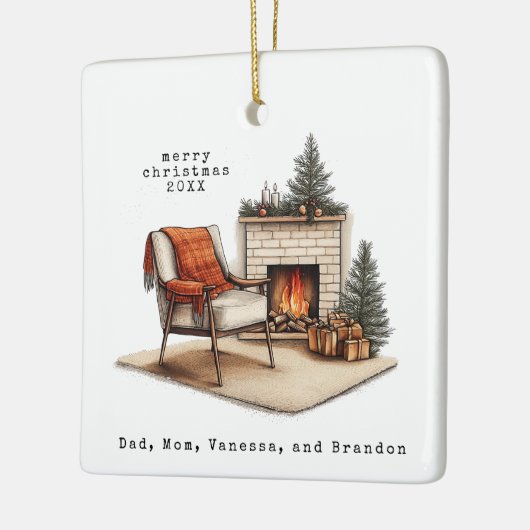 Cosy Hygge Weihnachtsschrift Keramikornament (Links)