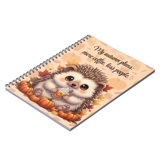 Cosy Igel Herbst Coffee Notebook Notizblock (Linke Seite)