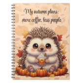 Cosy Igel Herbst Coffee Notebook Notizblock (Vorderseite)