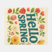 Cosy into Spring - "Hello Spring" Fleecedecke (Vorderseite (Horizontal))