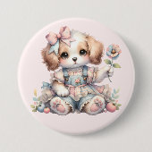Cosy Kawaii Cotattcore Farmcore Farmcore Puppy Sty Button (Vorderseite)