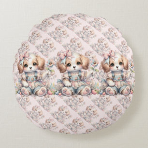 Cosy Kawaii Cotattcore Farmcore Farmcore Puppy Sty Rundes Kissen