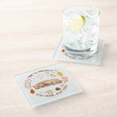 Cosy Kitty Fall Erntedank Glass Untersetzer (Schrägansicht)