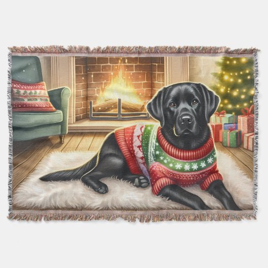 Cosy Labrador Retriever Dog Lover Weihnachten Decke (Vorderseite)