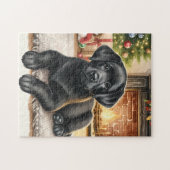 Cosy Labrador Retriever Doppy Welpe Puzzle (Horizontal)