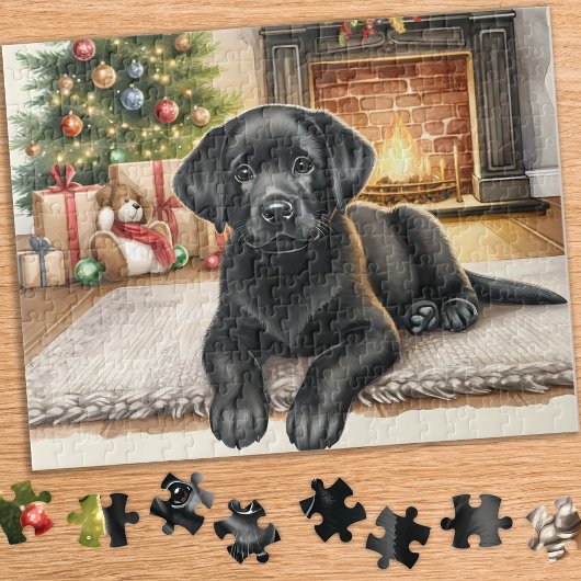 Cosy Labrador Retriever Puppy Doppy Christmas Puzzle