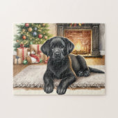 Cosy Labrador Retriever Puppy Doppy Christmas Puzzle (Horizontal)