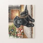 Cosy Labrador Retriever Puppy Doppy Christmas Puzzle (Vertikal)