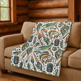 Cosy Lake House Fisherman Fleecedecke