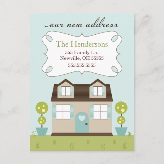 Cosy Little Zuhause Moving Ankündigungen (Vorderseite)