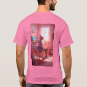 "Cosy Lofi Vibes: Niedlich Girl in Pastel Haven" T-Shirt (Rückseite)