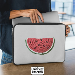 Cosy Minimal Oma Vibe Crochet Watermelon Laptopschutzhülle