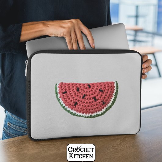 Cosy Minimal Oma Vibe Crochet Watermelon Laptopschutzhülle